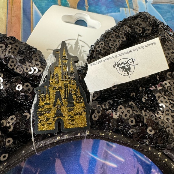 SOLD - Disney Parks Black And Gold Cinderella’s Castle Minnie Ears Headband (OS) - Picture 13 of 13